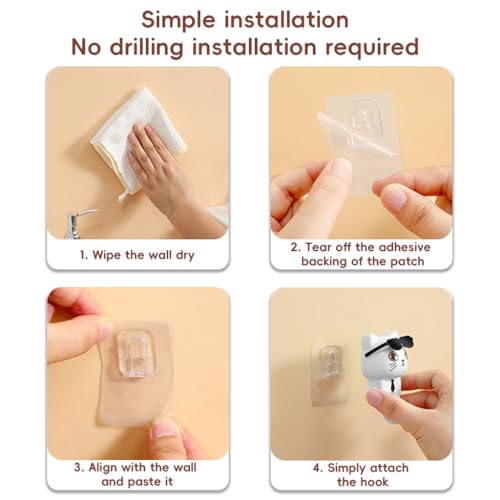 HASTHIP® 9PCS Cat Wall Hooks PVC Cartoon Tail Adhesive Towel Home Decor Utility for Kitchen Wardrobe Door Bathroom HASTHIP® 9PCS Cat Wall Hooks PVC Cartoon Tail Adhesive Towel Home Decor Utility for Kitchen Wardrobe Door Bathroom